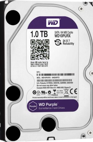 WD PURPLE WD10PURZ 1TB SURVEILLANCE 64MB INTELLIPOWER