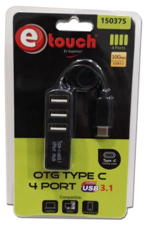 ADAPTADOR OTG TIPO CA 4 PUERTOS USB 2.0