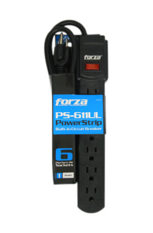 FORZA POWER STRIP 6 OUT BREAKER 110/220V BLACK