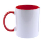 TAZA BLANCA BICOLOR ROJO